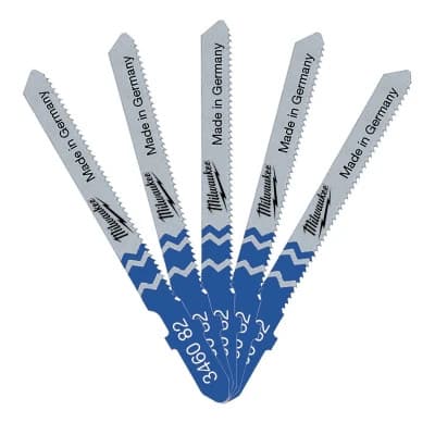 Полотно Milwaukee для лобзика T218A 55мм/крок зуба 1,2мм, 5шт, фігурний різ, універсальні (4932346082)