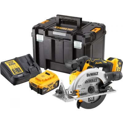 Дискова пила DeWALT 18В XR Li-lon, 2x5Ah, диск 165х20 мм, 2.8 кг, TSTAK (без АКБ та ЗП) (DCS565P2)