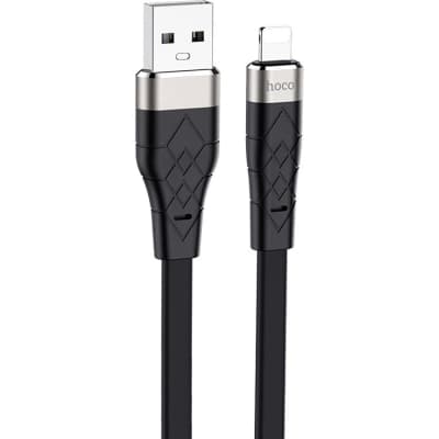 Дата кабель USB 2.0 AM to Lightning 1.0m 2.4A silicone X53 black HOCO (6931474738059)