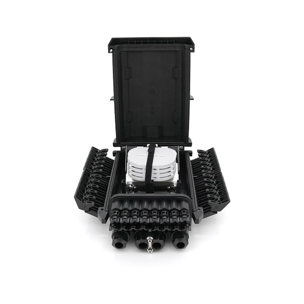 Муфта оптична Merlion 4 вводи, до 4-х касет, до 96 зварок в два слої, матеріал ABS (ML-OP-F203)