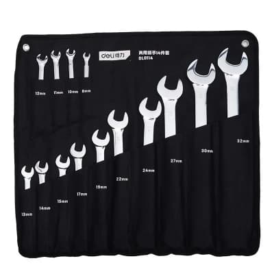 Ключ Deli комбінований, набір 8-32 мм, 14 шт, Cr-V (DL0114)