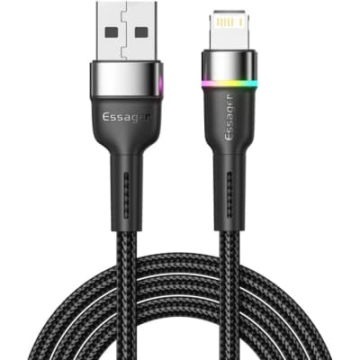 Дата кабель USB 2.0 AM to Lightning 1.0m 2.4A black Essager (EXCL-XCD01)