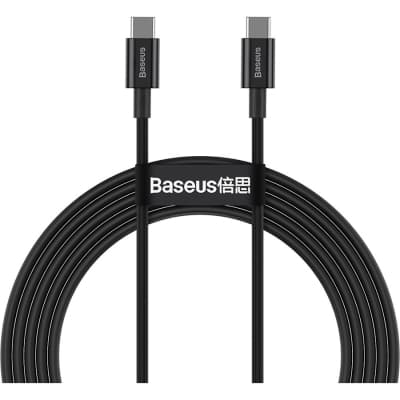 Дата кабель USB-C to USB-C 2.0m 100W black Baseus (CATYS-C01)
