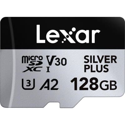 Карта пам'яті Lexar 128GB microSDXC class 10 UHS-I U3 V30 A2 Professional Silver (LMSSIPL128G-BNANG)