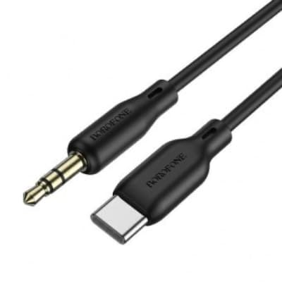 Кабель мультимедійний USB-C to 3.5mm M 1.0m silicone black BOROFONE (6941991101069)
