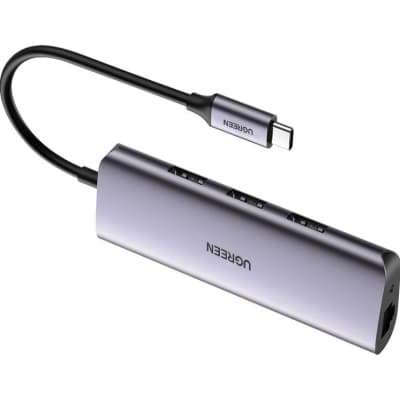Концентратор Ugreen Type-C to 3хUSB 3.0 + RJ45 1000M Ethernet (60718)