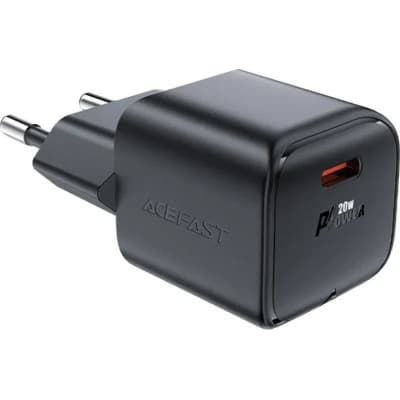 Зарядний пристрій Acefast USB-C 20W Gan A73 mini Fast Charger Black (6974316282648)