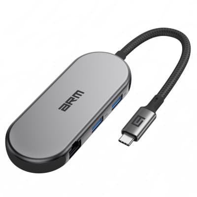 Концентратор Armorstandart USB-C to HDMI 4K, RJ45, PD, 2USB, SD, microSD Grey (ARM69365)