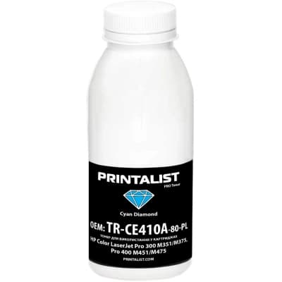 Тонер HP CLJ Pro 300 M351/M375, Pro 400 M451/M475, 80г Cyan Printalist (TR-CE410A-80-PL)