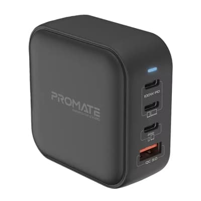 Зарядний пристрій Promate 100W 3xUSB-C + USB-A (ganport4-100pd.black)