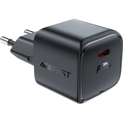 Зарядний пристрій Acefast USB-C 30W Gan A77 mini Fast Charger Black (6974316282662)