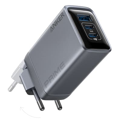 Зарядний пристрій Anker GaNPrime 100W 2xUSB-C PD + 1xUSB-A Foldable Silver (A2688341)