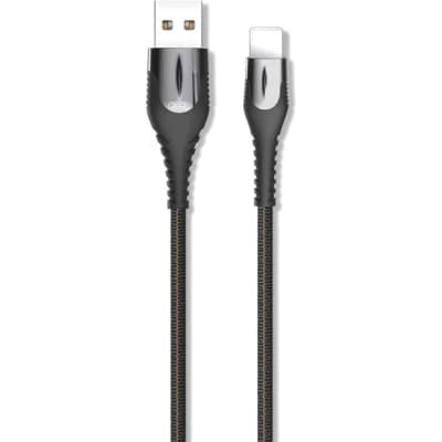 Дата кабель USB 2.0 AM to Lightning 1.0m 2A zinc alloy black XO (NB138-L-1-BK)
