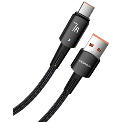 Дата кабель USB 2.0 AM to USB-C 2.0m 100W black Essager (EXC7A-CGA01-P)
