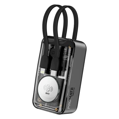 Батарея універсальна Promate 10000mAh PD/35W, iWatch charging (mavrix.black)