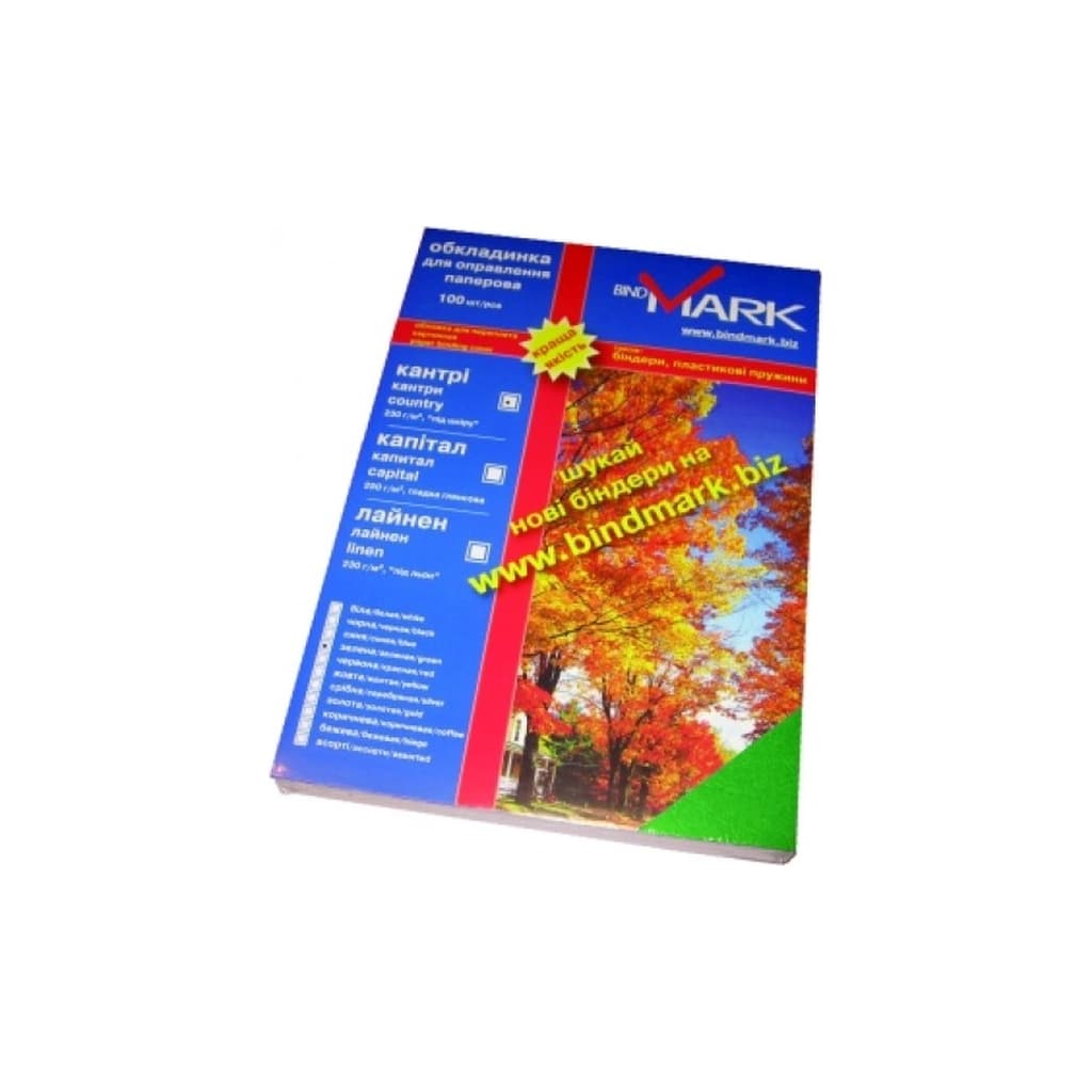 Обкладинка для палітурки bindMARK карт. Кантри А4 230г/м2 (100 шт.) зел.(8717201111269) (41705)