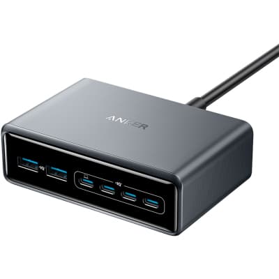 Зарядний пристрій Anker GaNPrime 200W 4xUSB-C PD + 2xUSB-A Black (A2683341)