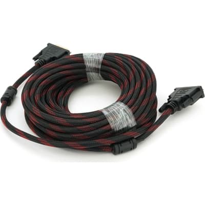 Кабель мультимедійний DVI M to DVI M 10.0m 24+1pin black/red Merlion (YT-DVI(M)/(M)NY/RD-10m)