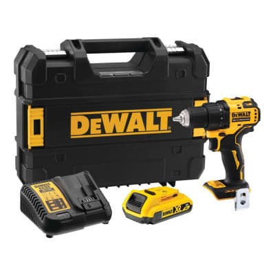 Шуруповерт DeWALT XR Li-Ion 18 В, 2Ah, 65 Нм, 450-1650 об/хв, вага 1.1 кг, TSTAK (DCD708D1T)