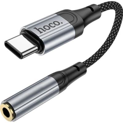 Перехідник USB-C to 3.5mm F 0.12m Black HOCO (6942007608886)