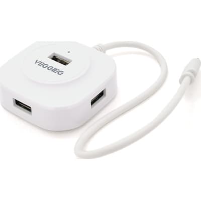 Концентратор VEGGIEG USB-C 4xUSB 2.0 0.2m white (YT-TC-V-C242)