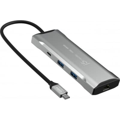Порт-реплікатор J5create Dock-Station USB-C 10Gbps, 7-in-1 (хаб/HDMI/PD/картридер) (JCD393-N)