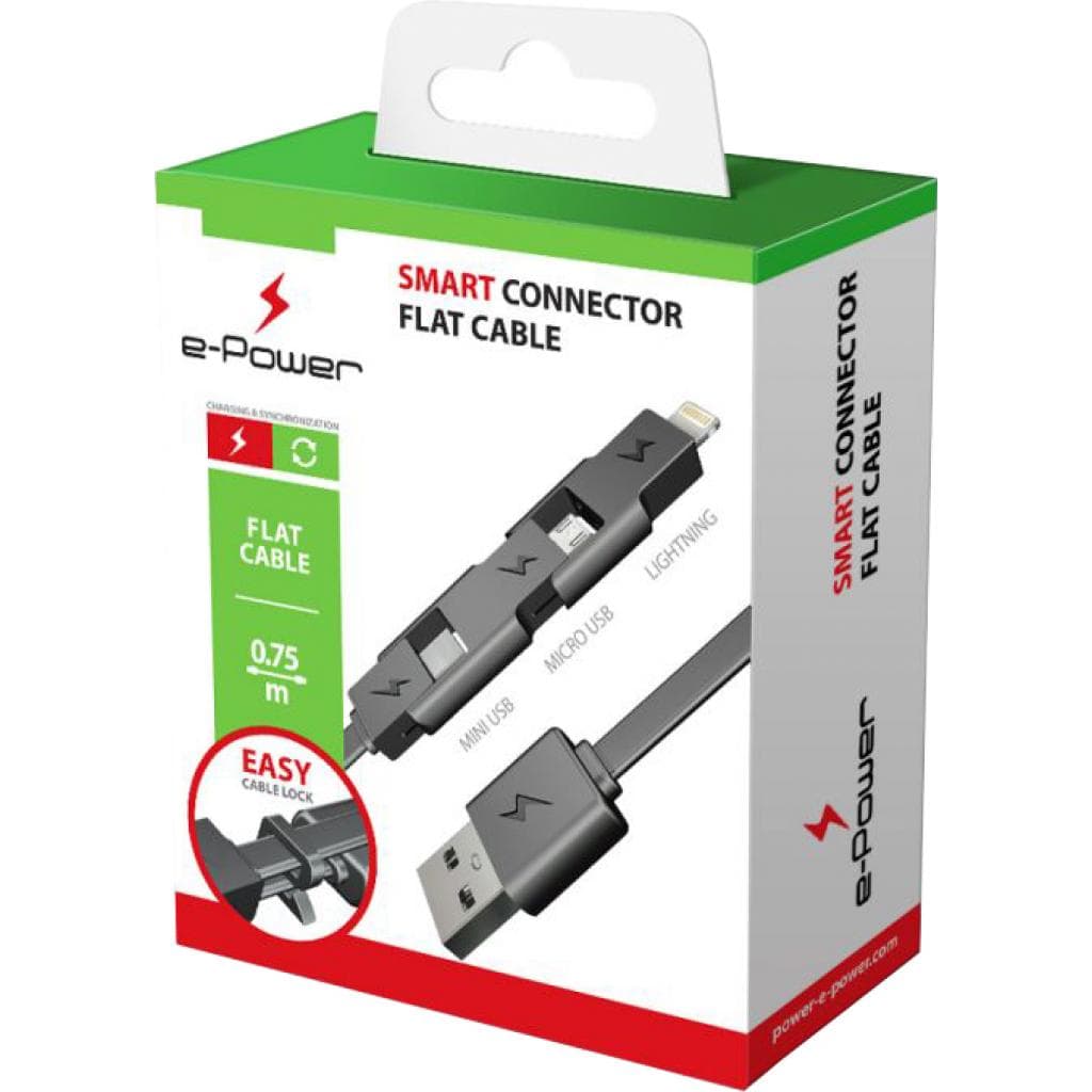 Дата кабель USB 3.0 AM to Lightning + Micro 5P + Mini 5P 0.75m E-power (EP121DC)