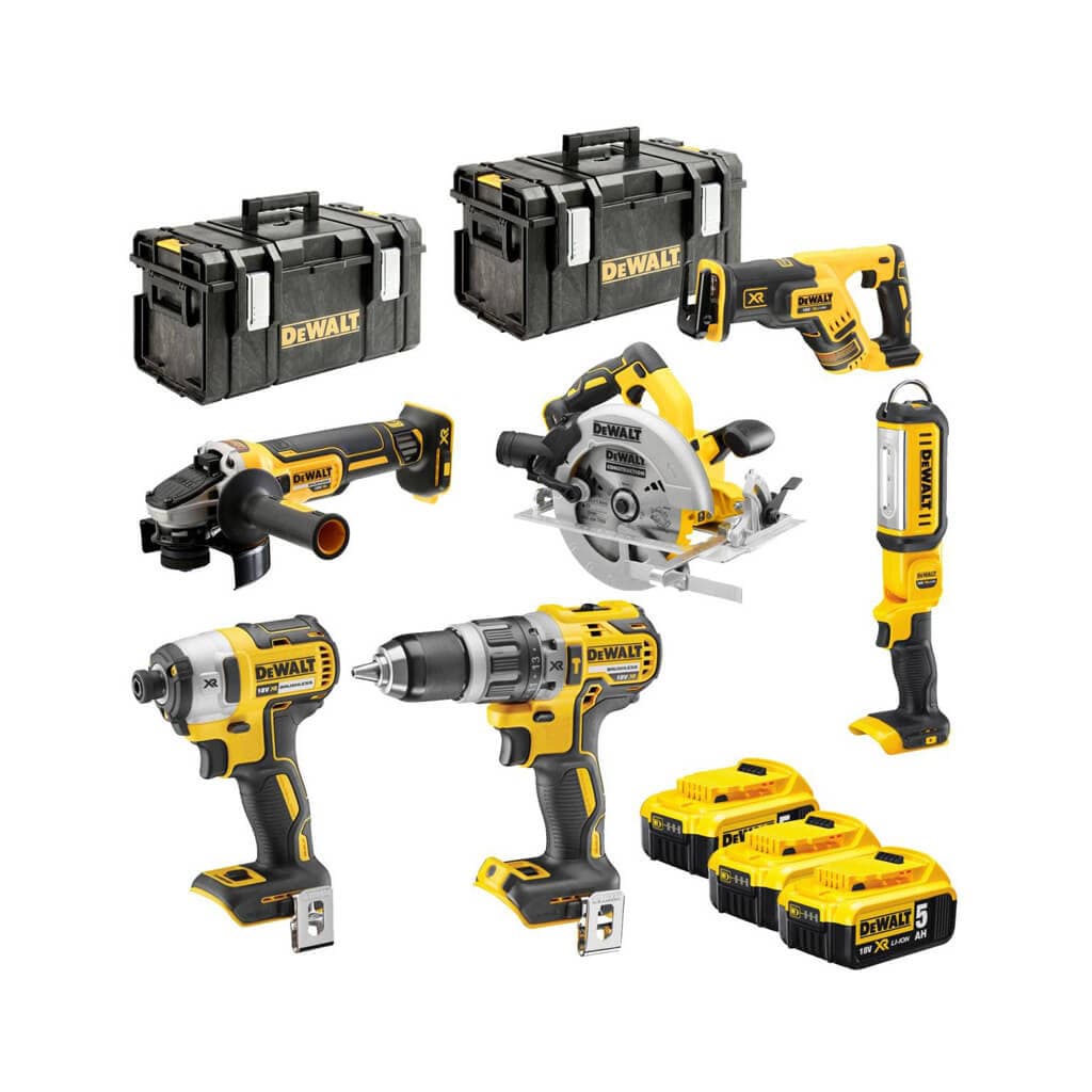 Набір електроіструментів DeWALT 6 од., 3*5Ah, 2 кейси TOUGH SYSTEM (DCK623P3)