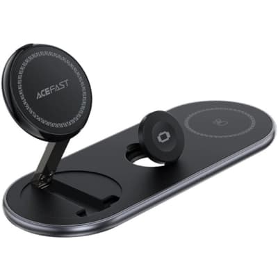 Зарядний пристрій Acefast Wireless QI 3in1 15W E19 Qi2 (6974316283096)