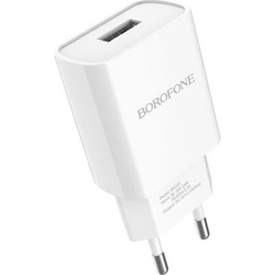 Зарядний пристрій BOROFONE BA20A USB 10.5W + cable USB to USB-C white (6931474700742)