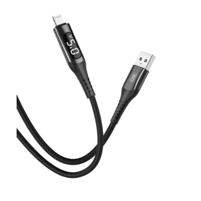 Дата кабель USB 2.0 AM to Lightning 1.0m 2.4A LED black XO (NB162-L-1-BK)