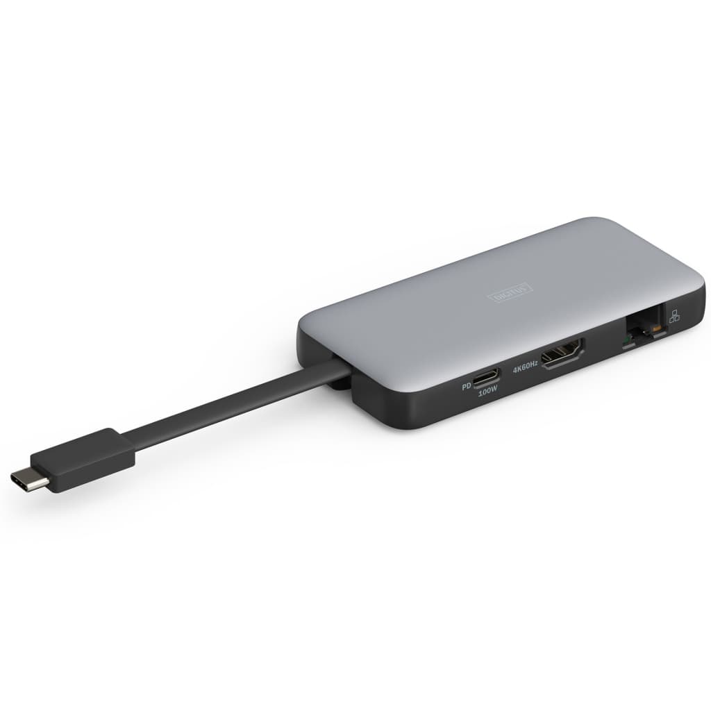 Порт-реплікатор Digitus USB-C > HDMI/2xUSB-A/USB-C/SD/MicroSD/RJ54 (DA-70914)