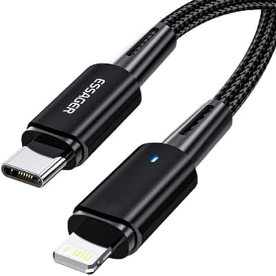 Дата кабель USB-C to Lightning 0.5m 20W black Essager (EXCTL-CGB01)
