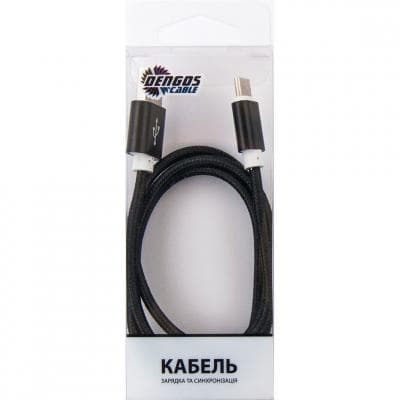 Дата кабель USB 2.0 AM to USB-C 1.0m black Dengos (NTK-TC-MT-BLACK)