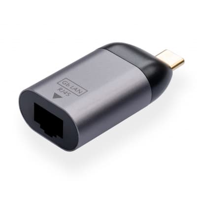 Перехідник USB-C to RJ45 Ethernet 1000Mbps compact Vinga (VCPATCLGBC)