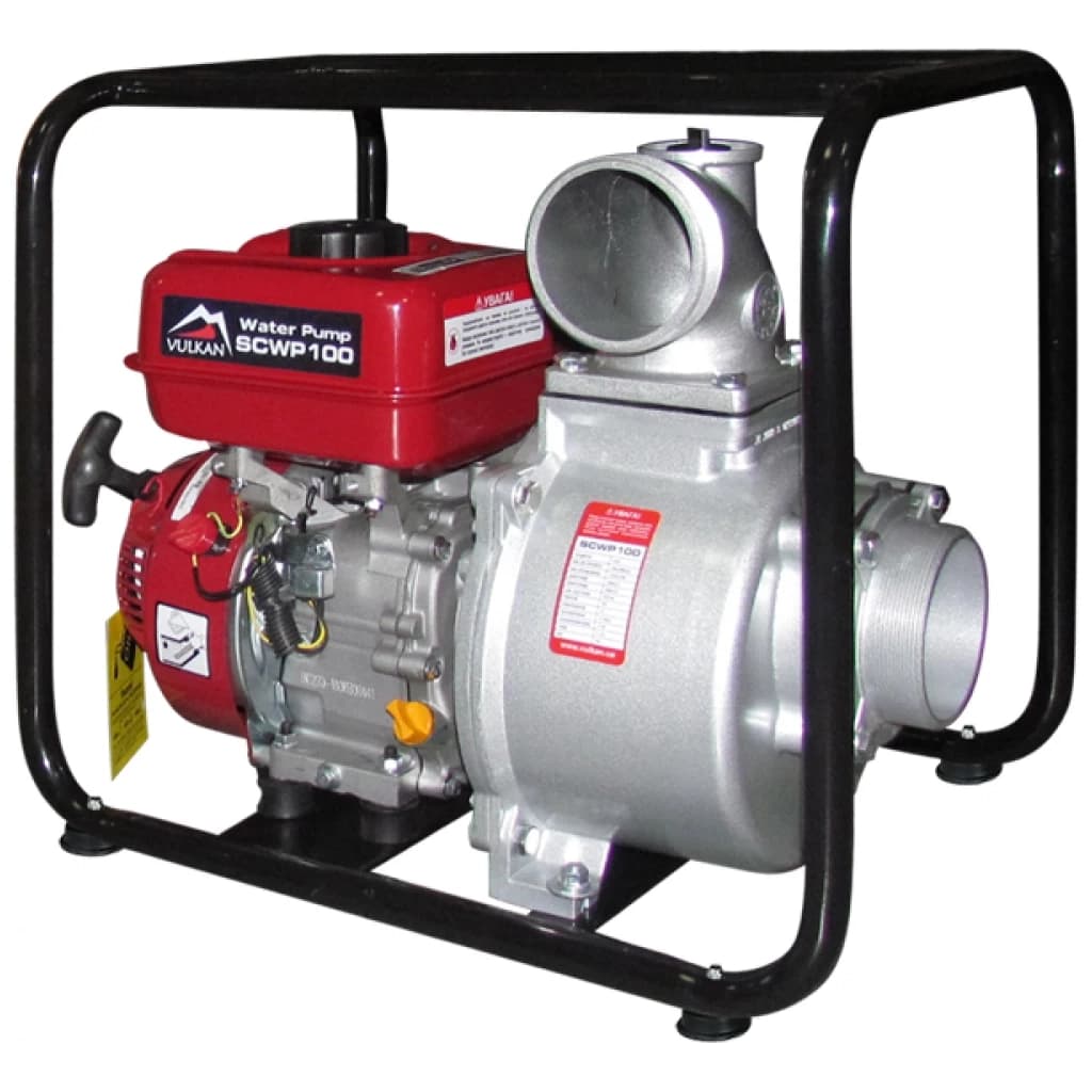 Мотопомпа Vulkan рукав 100мм, 85м3/год, підйом 30м, чиста вода, SCWP100 (80965)