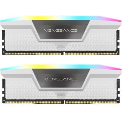 Модуль пам'яті для комп'ютера DDR5 32GB (2x16GB) 6000 MHz Vengeance RGB White Corsair (CMH32GX5M2B6000Z30W)