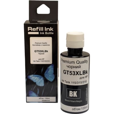 Чорнило Premium Quality HP GT53XLBk 135 ml, Jet Ink Tank 115/315/319 (70265159)