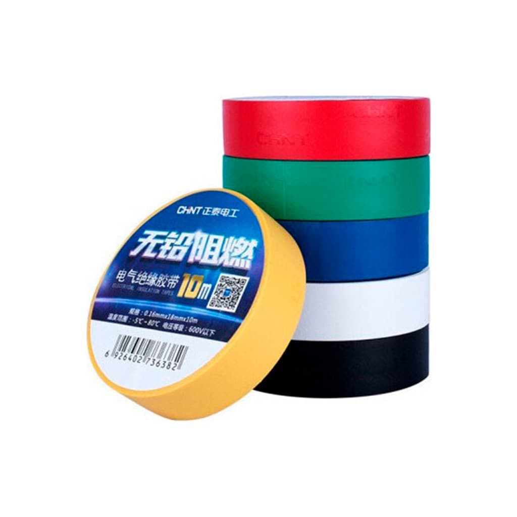 Ізоляційна стрічка CHINT 0.16мм*18мм*10м Blue, 600v, temp -5°С/+ 80°С, 10 шт. (0,16мм*18мм*10м-Bl)