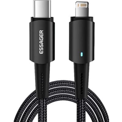 Дата кабель USB-C to Lightning 2.0m 20W black Essager (EXCTL-CGA01)