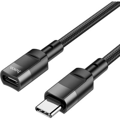Дата кабель USB-C M/F 1.2m extension U107 black HOCO (6931474789990)