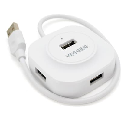 Концентратор VEGGIEG USB 3.0 to 4xUSB 0.3m white (V-U2407)