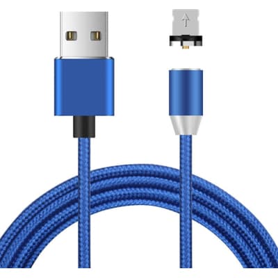 Дата кабель USB 2.0 to Lightning 1.0m 2A magnetic nylon blue Ninja (YT-NAMC-L/B/04352)