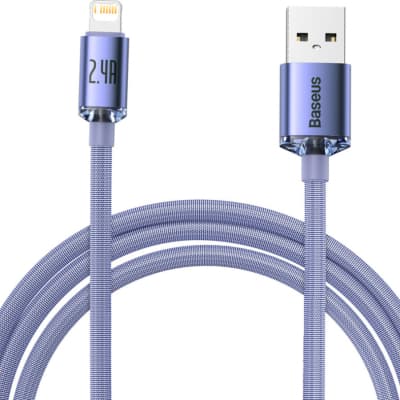 Дата кабель USB 2.0 AM to Lightning 2.0m 2.4A purple Baseus (CAJY000105)