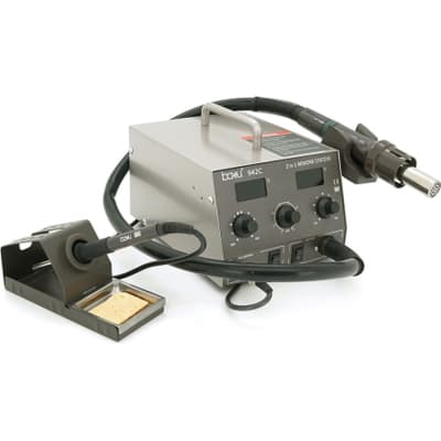 Паяльна станція Bakku BA-942C з цифровою індикацією на фен та на паяльник, DC:110-240V, 4A,1000W, 5 кг (BA-942C)