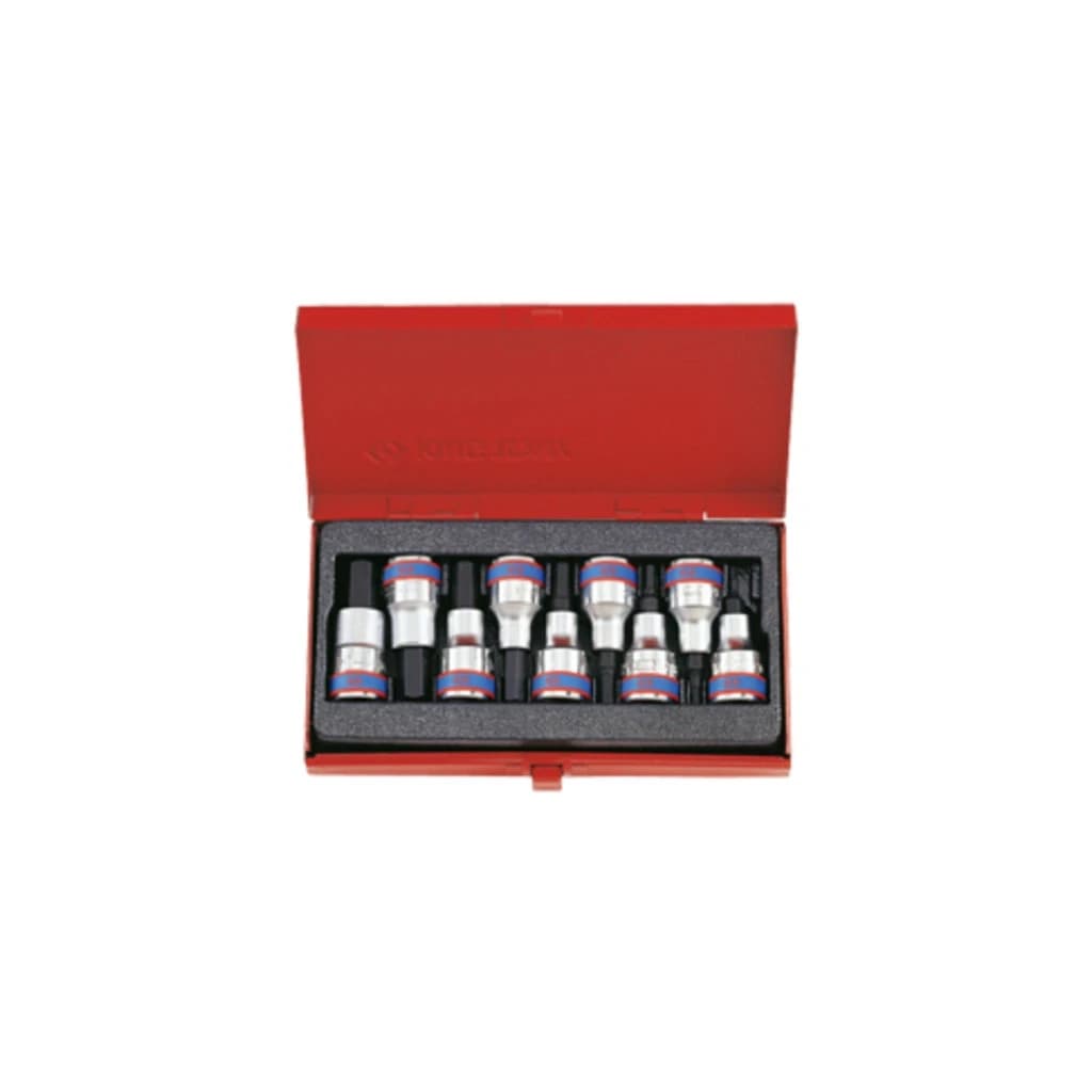 Набір торцевих головок KING TONY торцевих 1/2" HEX 9 шт. (4110PR)