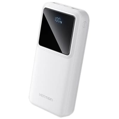 Батарея універсальна VENTION 20000mAh 22.5W 3A, PD, QC/3.0, LED Display, White (FHLW0)