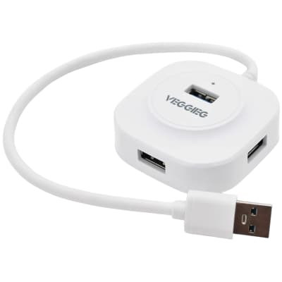 Концентратор VEGGIEG USB 3.0 to 4xUSB 0.3m white (V-U3403)