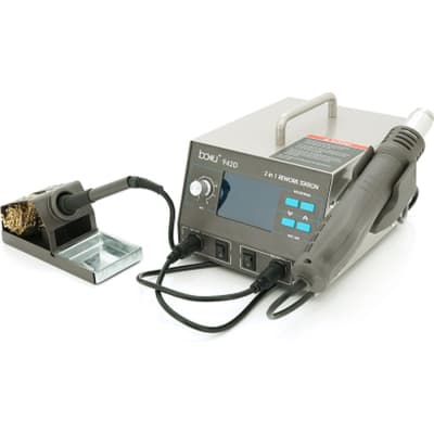 Паяльна станція Bakku BA-942D з цифровою індикацією на фен і паяльник, DC:110-240V, 4A,700W, 5 кг (BA-942D)