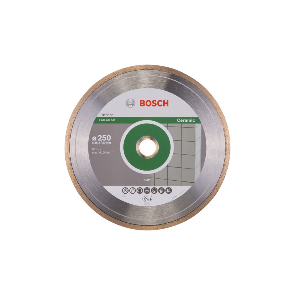 Диск пильний Bosch алмазний Standard for Ceramic, 250 мм, 25.4-30мм, 1.6мм, 7мм (2.608.602.539)